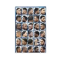 RORCIE Black Mens Haircuts Posters Haircut Styles Barbershop Poster Beauty Salon Poster Canvas Painting Wall Art Poster for Bedroom Living Room Decor 08x12inch(20x30cm) Unframe-style