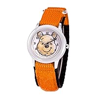 Disney Winnie the Pooh Kids' Stainless Steel Time Teacher Analog Quartz Nylon Strap Watch