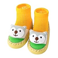 Shoe 8 Spring and Summer Children Infant Toddler Shoes Boys and Girls Flat Socks Shoes Mesh Breathable Cartoon Animal Pattern Solid Color Toddler House Shoes
