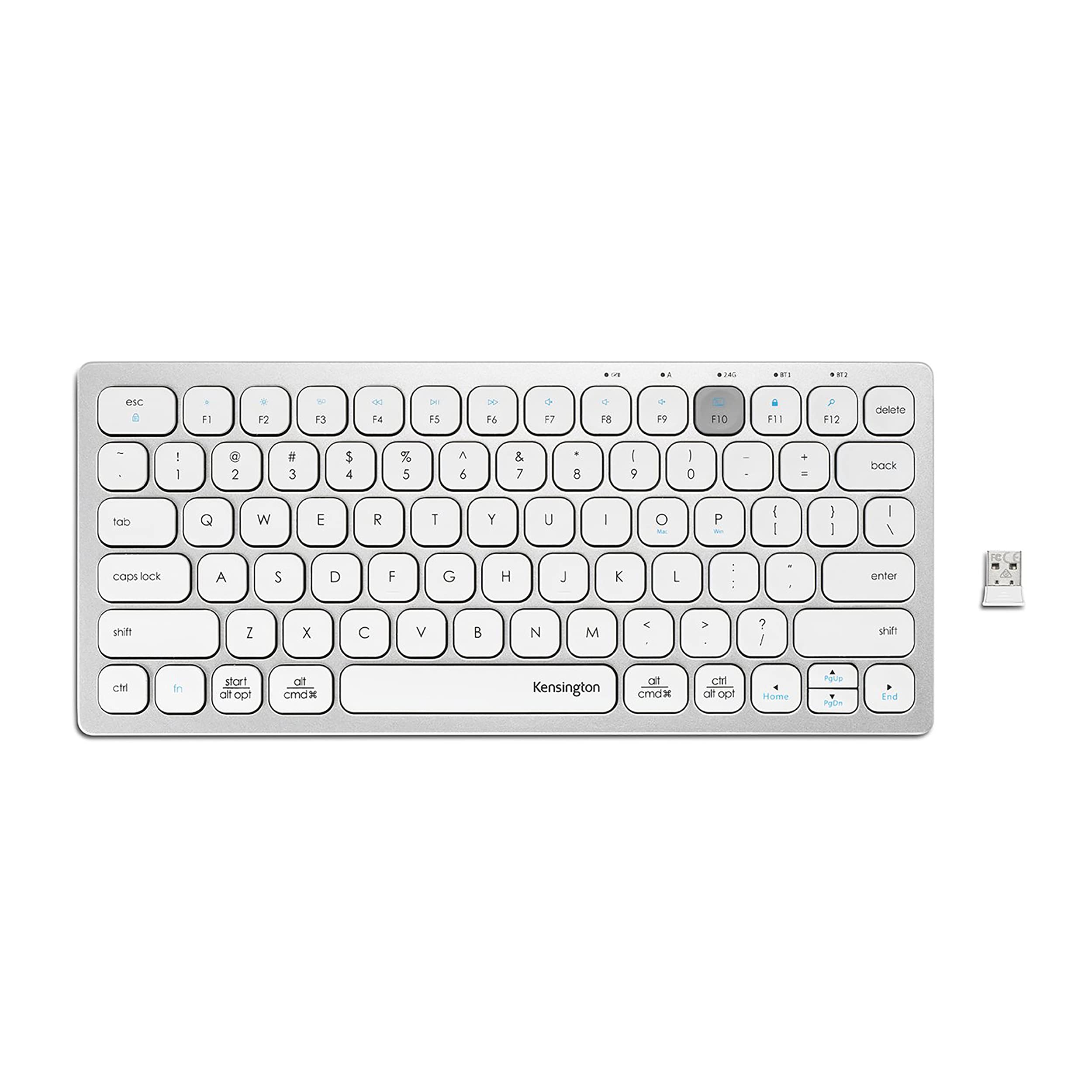 Kensington Multi-Device Dual Wireless Compact Keyboard - Silver (K75504US)