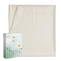 California Design Den Luxury King Size Flat Sheet Only - 100% Cotton, 600 Thread Count, Soft and Breathable Top Sheet, Sateen Weave, Hotel Quality, Featuring Foot Side Indicator - Ivory