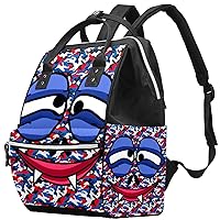 Monster on Blue Camouflage Diaper Bag Backpack Baby Nappy Changing Bags Multi Function Large Capacity Travel Bag