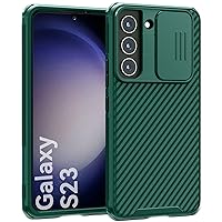 CloudValley for Galaxy S23 Case with Slide Camera Cover, Slim Shockproof Protective Phone Cases with Sliding Camera Lens Protection for Galaxy S23 6.1in 5G (2023) - Green