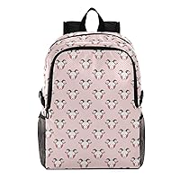 ALAZA Goat on Light Pink Lightweight Packable Foldable Travel Backpack
