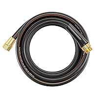 Giraffe Tools Garden Hose 25 ft, Heavy Duty Black Garden Hose 5/8 in., Rubber Water Hose, No-Kink, Leakroof Gardening Hose with Male to Female Fittings, Black and Orange
