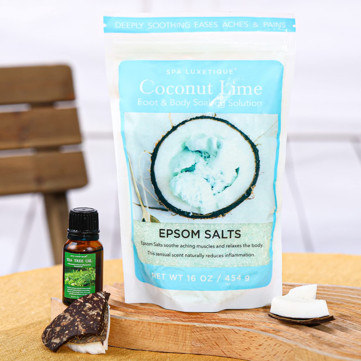 Epsom Salts for Soaking, Spa Luxetique Bath Salts for Women Relaxing Gifts Set with Lavender, Vanilla and Coconut Scent Bath Set with Tea Tree Oil Gifts for Mom Mother's Day Gifts