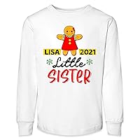 Personalized Big Little Sister Brother 2021 Christmas Toddler Girl Boy Long Sleeve Shirt