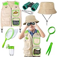 Kids Explore Kit & Bug Catcher Kit, Kids Camping Gear for Kids, Outdoor Exploration Set with Safari Vest & Safari Hat, Ideal Outdoor Camping Adventure Toys for Boys Girls 3-12