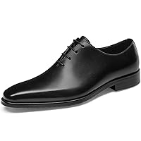 Foxsense Men's Business Shoes, Genuine Leather, Dress Shoes, Premium Men's Shoes, Inner Feathers, Plain Toe, High Quality Leather, Formal