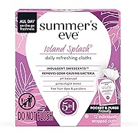 Summer's Eve Island Splash Daily Refreshing Feminine Wipes, Removes Odor, pH Balanced, 12 Count, 1 Pack