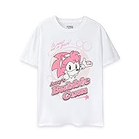 Sonic The Hedgehog White Women's Amy's Bubblegum T-Shirt | Amy Rose Design | Authentic Sonic Merchandise for Sonic Fans