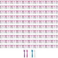 100 Pieces 3g Empty Sample Containers with Pink Lids Cosmetic Jars with 5 Pieces Mini Spatulas