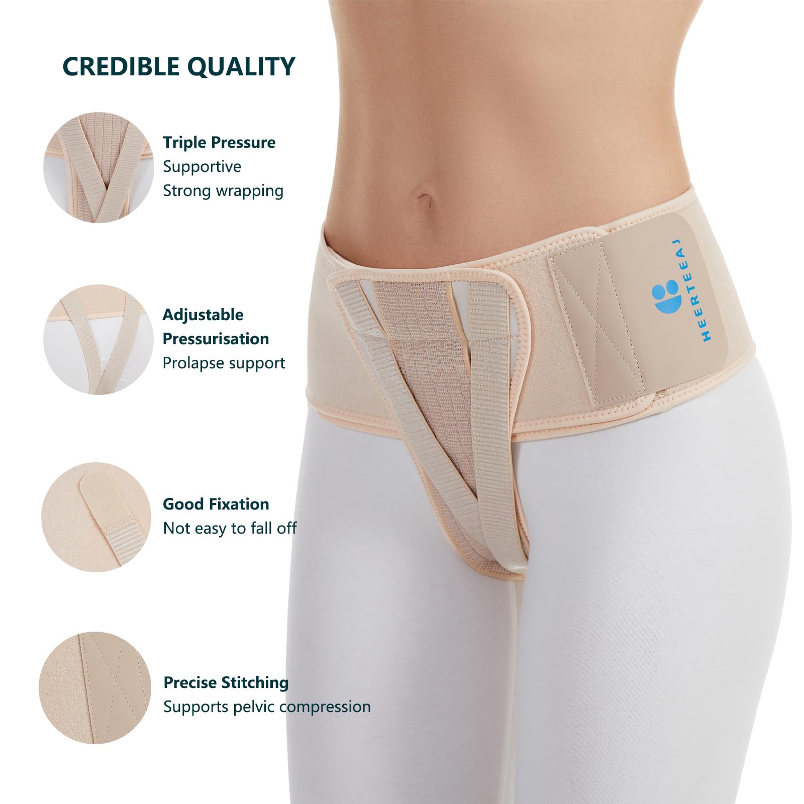 HEERTEEAJ Pelvic Support Belt Uterus Support Belt Women's Brace for Treating Dropped Bladder, Uterine Prolapse, Vulvar Varicosities, Postpartum and Symphysis Pubis Dysfunction