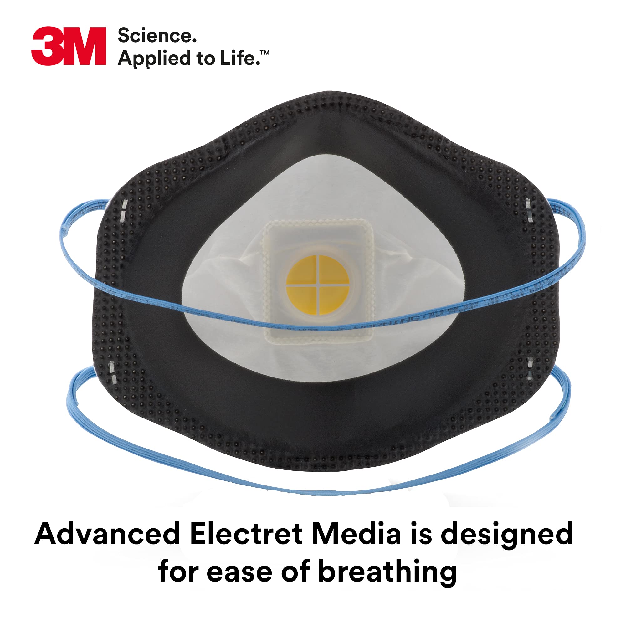 3M Particulate Respirator 8271, P95, Pack of 10, Cool Flow Exhalation Valve, Braided Headband, Adjustable M-noseclip, Disposable General Purpose for Dust and other Particles