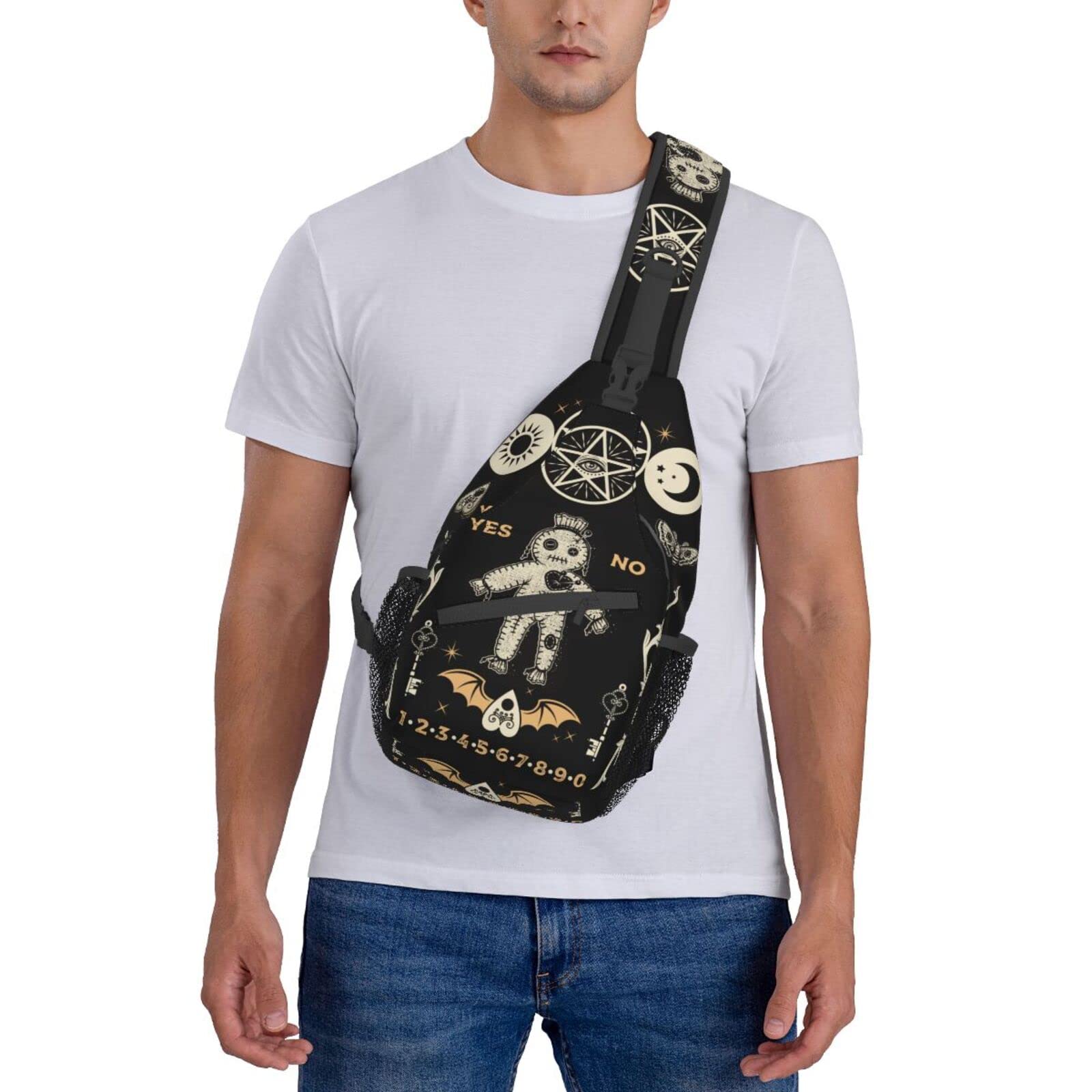BCQJNB Goth Coffin Horror Gothic Sling Backpack Crossbody Shoulder Bag Travel Hiking Daypack Gifts