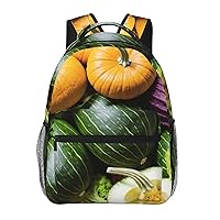 Various Vegetable Backpack, 15.7 Inch Large Backpack, Zippered Pocket, Lightweight, Foldable, Easy To Travel