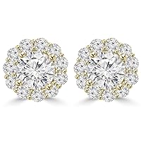 2.05 Ct Ladies Round Cut Diamond Stud Earring In 14 kt White Gold