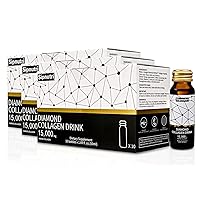 Sipnutri Diamond Liquid Collagen Drink, 15000mg Hydrolyzed Marine Collagen Peptides with Vitamin C, Pomegranate, Healthy Hair Skin Nails Joints Bones Support, 50ml x 10 Bottles(3 Boxes)