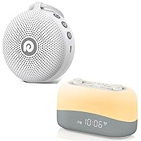 Dreamegg D11 Max White Bundle with W20 Grey Sound Machine & Alarm Clock, Soothing Sound, Noise Canceling for Office & Sleeping, Sound Therapy for Home, Travel, Registry Gift
