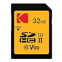 Kodak 32GB UHS-II U3 V90 Ultra Pro SDHC Memory Card - Up to 300MB/s Read Speed and 270MB/s Write Speed