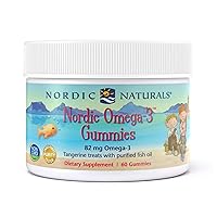 Nordic Omega-3 Gummies, Tangerine - 60 Gummies - 82 mg Total Omega-3s with EPA & DHA - Non-GMO - 30 Servings