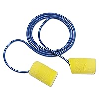 3M 3111101 E·A·R Classic Earplugs, Corded, PVC Foam, Yellow, 200 Pairs