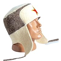 Sauna hat Russian banya - Sauna hat for Men - Sauna hat Wool - Sauna hat to Protect Hair - Russian banya hat - Ushanka USSR Red Star Chapeau Pour le Sauna Warrior cosplayers