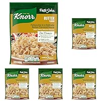 Knorr Pasta Sides Butter Fettuccine For Delicious Quick Pasta Side Dishes No Artificial Flavors, No Preservatives, No Added MSG 4.5 oz (Pack of 5)