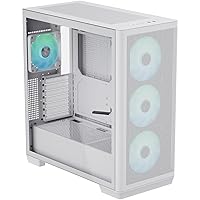 C1 Mid-Tower ATX White PC Case, 4 Included High Airflow APNX FP1 ARGB Fans, up to 11 Total Fan Slots, Top and Side 360mm Liquid Cooler Support, 5-Port PWM ARGB Control Hub