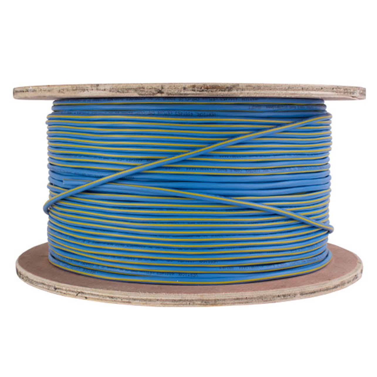 Vertical Cable Control Cable Plenum: 22AWG/2 (Shielded) Data + 18AWG/2 Power, Stranded Bare Copper Conductors, Teal with Yellow Stripe, 1000ft