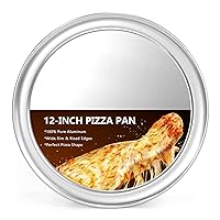 Wide Rim Pizza Pan, Aluminum Pizza Tray, Restaurant-Grade Baking Trays Coupe Style Rim, 12 Inches, Pack of 1
