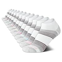 Reebok Women's No Show Athletic Breathable Low Cut Cushioned Socks (12 Pack)