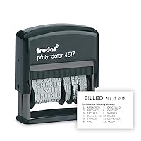 Printy 4817 Economy Dial-A-Phrase, 12 Popular Office Messages, Month in Letters, Day and Year in Numbers, Rubber Date Stamp – Self Inking (Black)