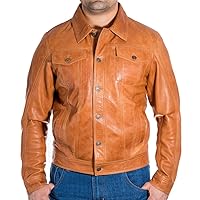 Denim Style Western Trucker Fitted Jacket Available in Leather and Suede