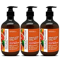 Natural Solution Hand wash, Rich in Moisturizing Blood Orange & Himalayan Pink Salt, Liquid Soap - 14 oz Each (Pack of 3)