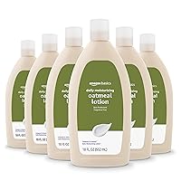 Amazon Basics Daily Moisturizing Oatmeal Body Lotion and Skin Protectant, Fragrance Free, 18 Fl Oz (Pack of 6) (Previously Solimo)