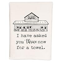 Moonlight Makers Soft Cotton Waffle Design Hand Towel, Bathroom/Kitchen Farmhouse Decor, Cute Gift, BOHO, Stocking Stuffer (I've Asked You Thrice Now)