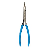 Channellock 718 8-Inch Flat Nose Pliers | Duckbill Jaw Pliers with Extra Long Nose and Crosshatch Teeth Pattern Designed for Hard-to-Reach Places | Forged of High Carbon Steel | Made in the USA