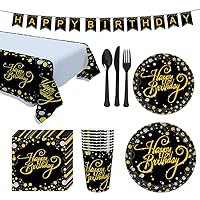 114pcs girl birthday decor party supplies decorations Birthday Party garland flag birthday table cover black serving utensils happy birthday decor dessert plate dining table