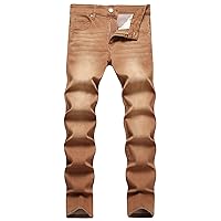 Men's Skinny Jeans Slim Fit Stretch Zipper Button Denim Pants Straight Leg Trousers Casual Stylish Jean Long Pants