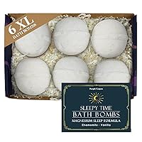 Purple Canyon Bath to Bed Natural Bath Bombs | Relaxing Sleep Support with Magnesium | Chamomile and Vanilla Scented Handmade Bath Bombs Set