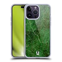 Head Case Designs Green Marble Prints Soft Gel Case Compatible with Apple iPhone 14 Pro Max and Compatible with MagSafe Accessories