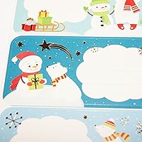12 Adhesive Christmas Stickers - Snowman and White Bear