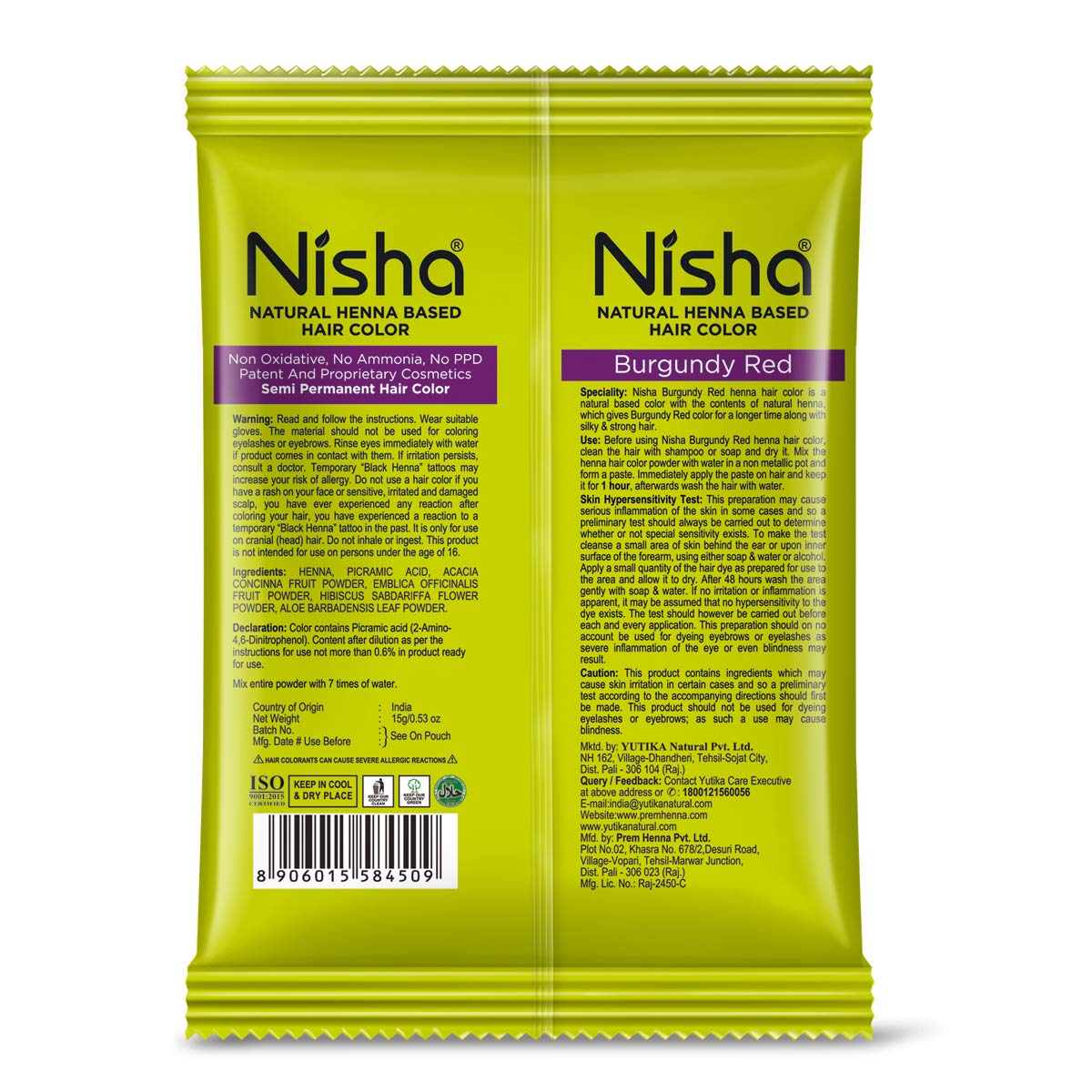 Mua Nisha Henna-Based Hair Color Made From Henna Leaf No Ammonia 15gm Each  Packet with Hair Color Brush(Pack of 6, Burgundy Red) trên Amazon Mỹ chính  hãng 2023 | Fado