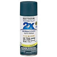 Rust-Oleum 331185 Painter's Touch 2X Ultra Cover Spray Paint, 12 oz, Ultra Matte Deep Teal