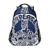 ALAZA Peace Sign Pigeon Psychedelic Backpack Purse for Women Men Personalized Laptop Notebook Tablet School Bag Stylish Casual Daypack, 13 14 15.6 inch