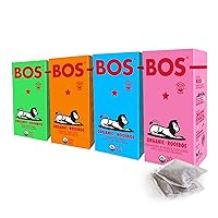 BOS Organic Rooibos Tea Variety Pack | USDA Organic, Caffeine-Free & Rainforest Alliance Certified Tea Bags (Variety Pack: 4 x 20 Flavored Tea Bags)