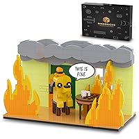 This is Fine Dog Building Blocks, Funny Internet Meme Dog Compatible with Lego Dog,Puppy Animal Figure Calm in Fire,Desktop Collectible Model Toys,Birthday Gift for Kids Boys Girls (403 Pcs)