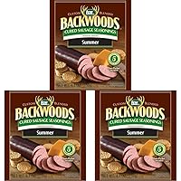 Products Backwoods Reduced Sodium Summer Sausage Cured Sausage Seasoning, Ideal for Wild Game, Seasons Up to 5 Pounds of Meat, 4.1 Ounce Packet with Pre-Measured Cure Packet Included (Pack of 3)