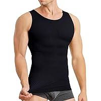 Mens Compression Shirt Slimming Body Shaper Vest Sleeveless Waist Traner Workout Tank Top Tummy Control Shapewear